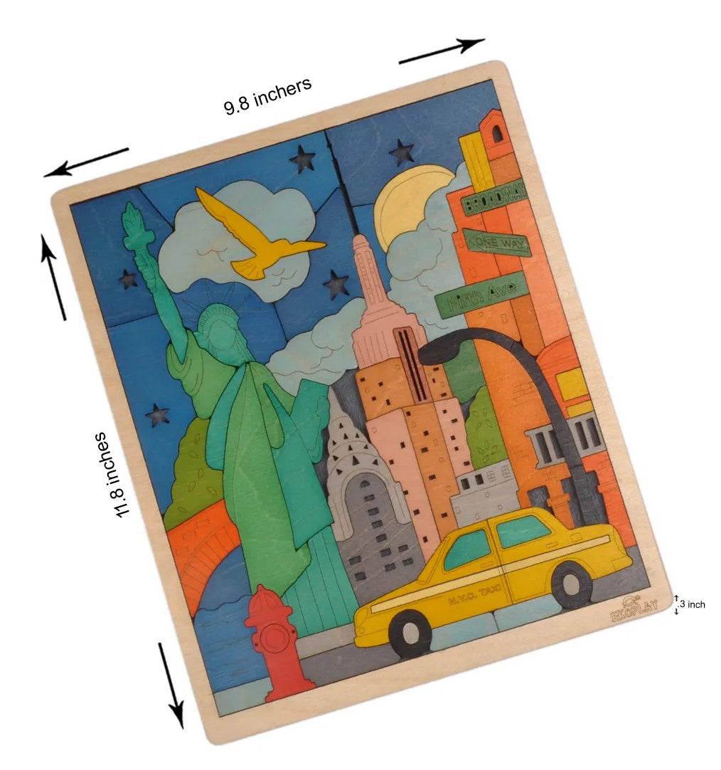Ekoplay’ s New York WOODEN PUZZLE